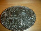 Vintage Belt Buckle M Eagle USA Western Floral Oval-shaped Belt Buckle — photo 6