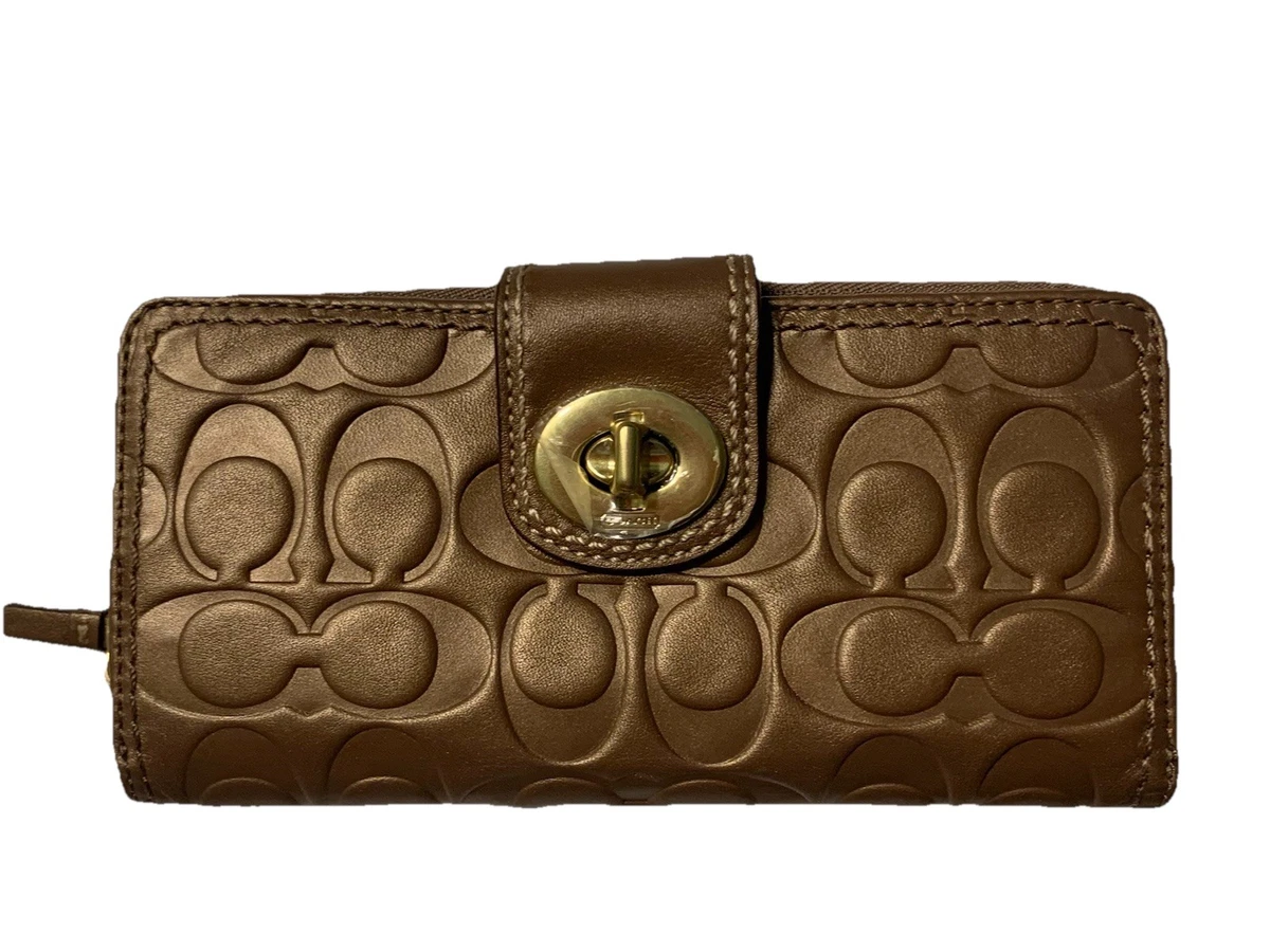 小物 Coach Signature Turnlock Bifold Wallet Coach turnlock bifold - Gem