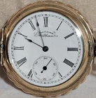 WALTHAM FULL HUNTER GOLD FILLED FANCY CASE W/ BIRDS 6 SIZE 7 JEWEL POCKET WATCH