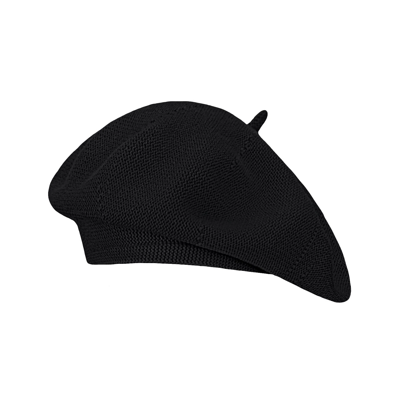 Summer Knitted Thin Beret Hat for Women Slouchy Hat French Style Loose Soft S...