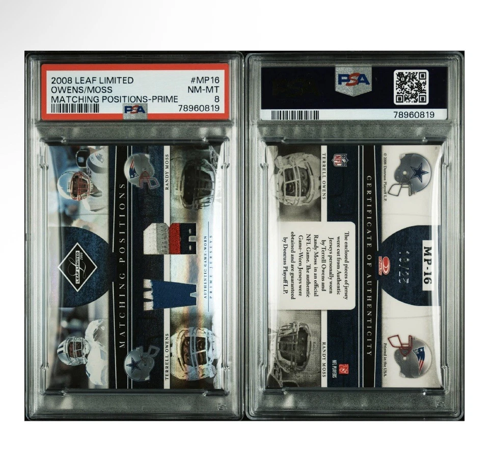 2008 Leaf Limited Terrell Owens/Randy Moss Matching Positions - Prime Game Worn - Image 3 of 3