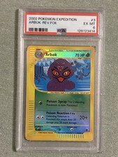 2002 POKEMON EXPEDITION #35 ARBOK-REVERSE FOIL PSA 8