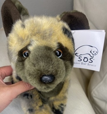 RARE Save our Space SOS African Wild Dog plush realistic marble Retired HTF NWT
