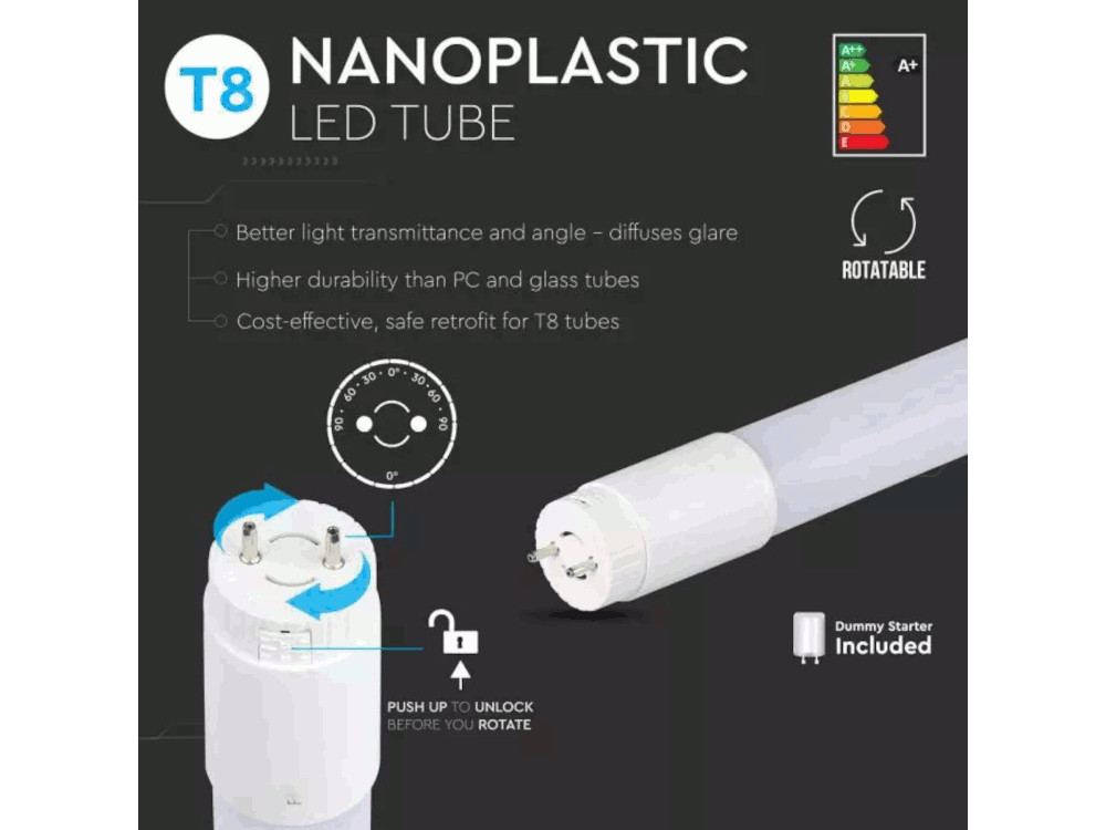 Tubo LED 60cm 10W 850lm 6400K Kit 10 Pezzi - Illuminazione Professionale G13