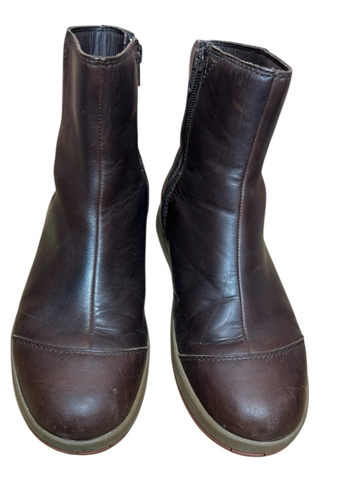 CHACO Darcy Impermeable Chelsea Botines Para Mujer 8.5 Marrón Cuero Cremallera Lateral Foto 3 de 4