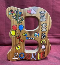 Custom Painted Childrens Letter "B" Sign Home Decoration Wall Decor, Multicolor