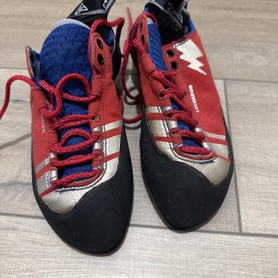 Evolv Shoes Luchador Lace Women's Size 7 /39.5 Rock Climbing Shoes Red And Black