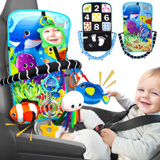 Baby Car Seat Ocean Animals Toys - Kick and Play Double Sided Infant Car Seat To