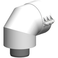 Atec Abgas 87°-Bogen Dn 60/100 Konzentrisch Abgasrohr Abgasbogen Schacht Rohr