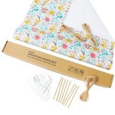 Miss DuiDui 17 in Gift Flowers Wrapping Paper Roll, Colorful Foral Design