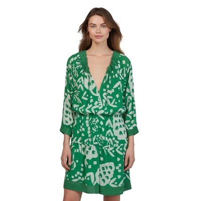 Diane Von Furstenberg Mikino Mini Dress 12 Green Saint Patrick's Day with Pocket