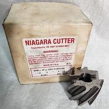 Niagara Cutter 1-1/4" x 1" x 1/2" EDP 09500, R1257, G-3, 6.801 LD M2 Shell Mill