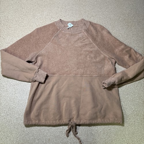 Sudadera Pullover Anthropologie Amadi Margie Algodón Terry Costuras Camel L H2 - Imagen 2 de 7