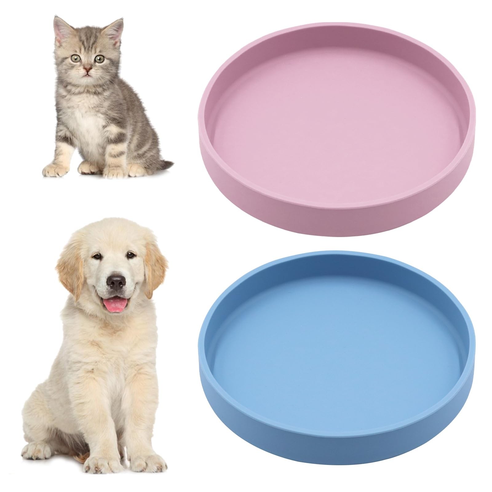 Gamelle pour chat en silicone de qualité supérieure lot de 2 au design épuré