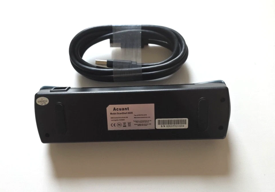 Acuant ScanShell 800R Portable Card & ID Scanner USB 2.0 w/USB Cable TESTED! - Image 2 of 2