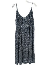 Old Navy Navy Blue Micro Floral Summer Dress Cotttagecore Sz XXL NWT