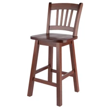 Fina Swivel Seat Counter Height Barstool Walnut - Winsome: Transitional