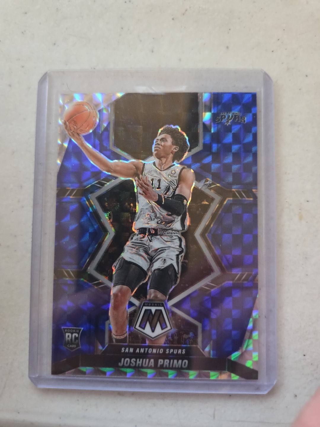 2021-22 Panini Mosaic - Rookies Joshua Primo #204 Blue Mosaic Prizm /99 (RC)