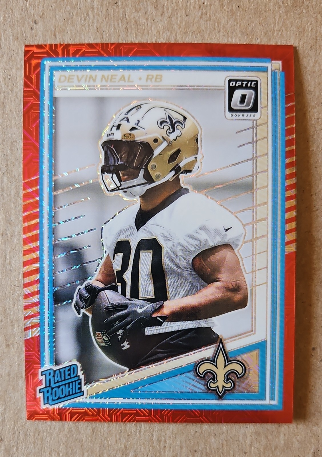 2025 Panini Donruss Optic - Rated Rookie Devin Neal #282 Red Mojo Prizm (RC)