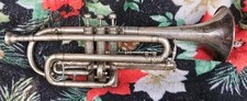 1926 Couesnon Cie French Silverplate Military Trumpet With Original Mouthpiece