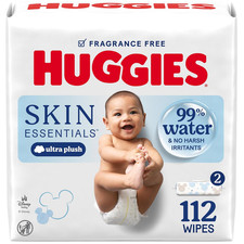 Huggies Skin Essentials Baby Wipes, Hypoallergenic, 99 Water, 2 Flip Top Pac...