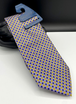 Cape Cod Neckwear Men's 100% Silk Tie ~ Blue ~ Floral ~ NEW MSRP: $49.50