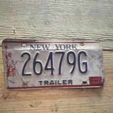 New York Trailer License Plate 26479G Statue of Liberty Design 1999
