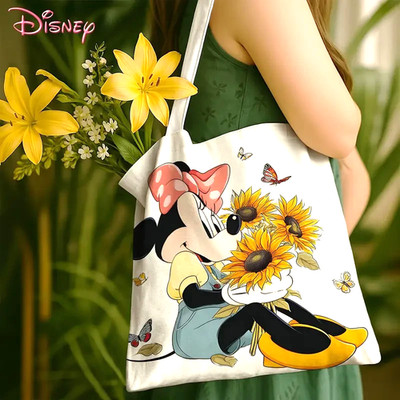 Mickey Minnie Mouse Tragetasche Sonnenblumen-Design faltbar strapazierf Polyeste