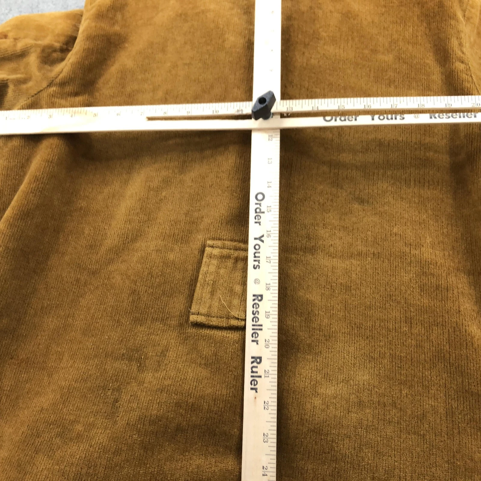 Vintage Cal Craft Coat Mens Large Brown Corduroy Faux Fur Lined Overcoat USA - product detail image 11