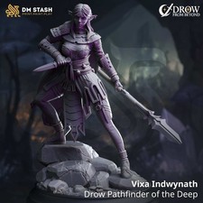 Fantasy Elf Vixa Indwynath Drow Pathfinder 32 mm 75 mm DM Stash