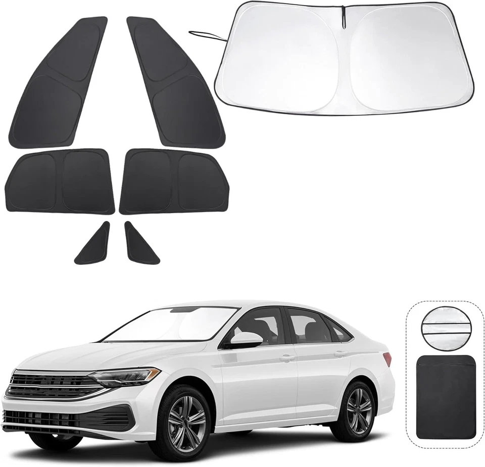 Volkswagen Jetta 2019-2025 Full Privacy Sun Shade Kit - Easy Install & Store Foto 3 de 4