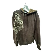 Authentic ODM Jimmy Hendrix Brown Medium Sweatshirt Hoodie Rock Music Classic