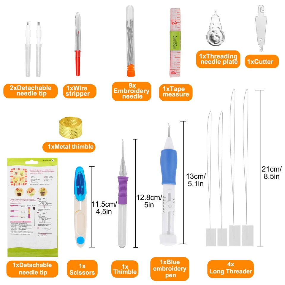 Kit de hilo de aguja perforadora para bordar juego de costura para tejer hilo de 100 colores Foto 3 de 4