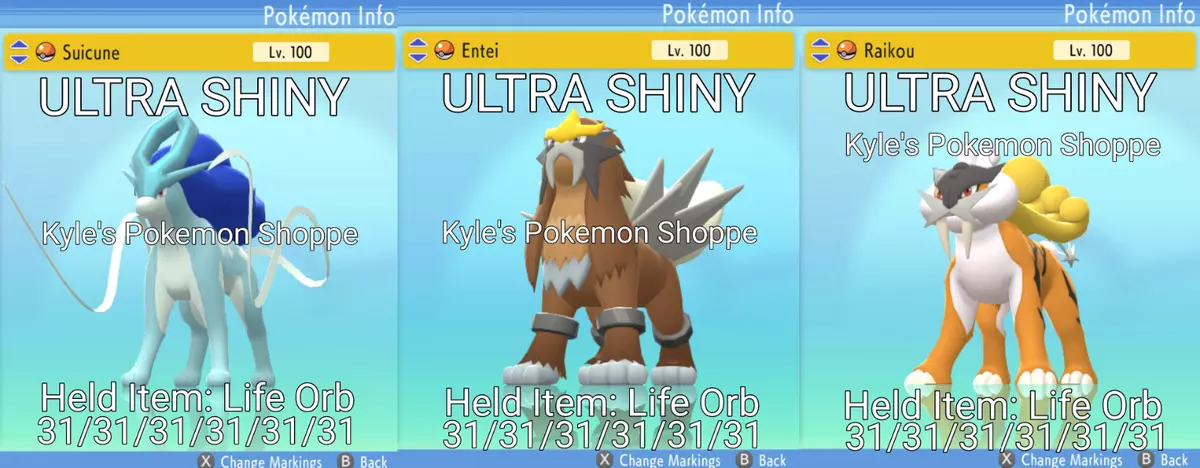 Pokemon Brilliant Diamond and Shining Pearl Raikou 6IV-EV Trained