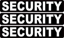 4in X 0.75in Security Vinyl Stickers Car Truck Vehicle Bumper Decals 4in X 0.75in Security Vinyl Stickers Car Truck Vehicle Bumper Decals