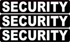 4in x 0.75in Security Vinyl Stickers Car Truck Vehicle Bumper Decals