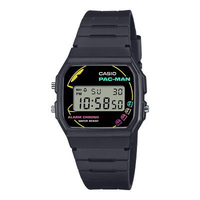 美品 CASIOカシオ メンズ腕時計G-SHOCKブラック箱付き ボリューム感 CASIO F-91WPC-1A Classic Digital Watch PACMAN Collaboration