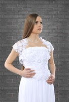 Wedding Ivory/white Lace Bolero Shrug Bridal Jacket Pearls, S M L Xl Wedding Ivory/white Lace Bolero Shrug Bridal Jacket Pearls, S M L Xl