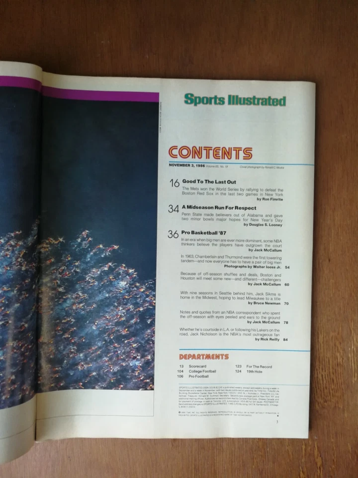 Sports Illustrated November 3, 1986 Mets World Champions Newsstand No Label 125 - Image 2 of 2