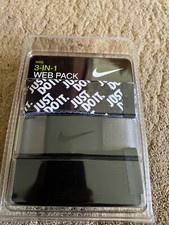 Nike 3-In-1 Men's Golf Web Belt One Size Up to 42" Black Grey Black