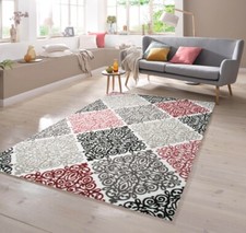 Moderner Teppich mit Glitzergarn Ornamente Meliert in Creme Beige Grau Anthrazit