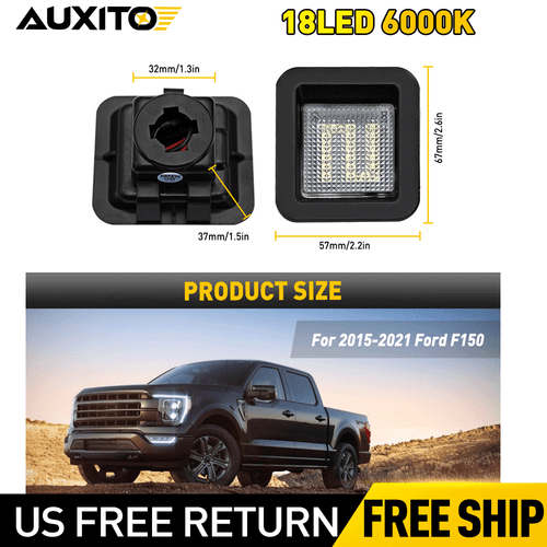 For 2015-2018 Ford F150 HIGH POWER LED Smoke License Plate Light Bulb Assem 2SET - Picture 12 of 29