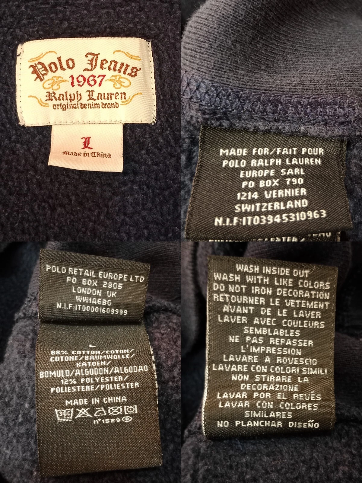 polo ralph lauren ricamata collo a v box fit L MARINA MSGM GCDS KENZO ERL SAILOR