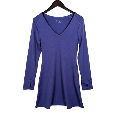 NWT Small Stonewear Athletic Veronica Dress Twilite Purple V-Neck Thumbholes