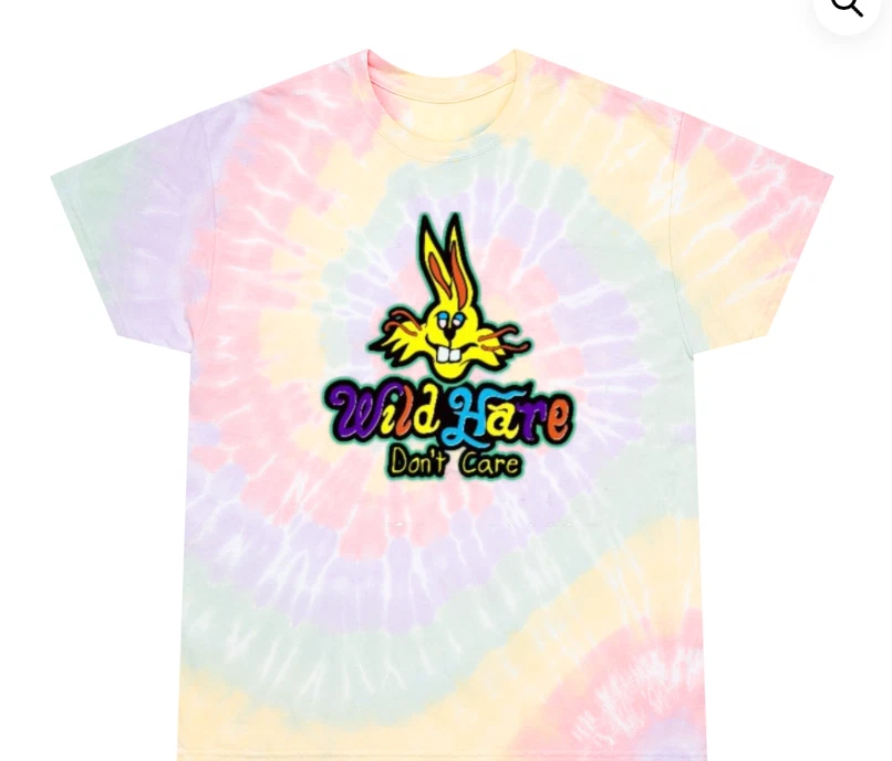 Wild Hare Tie-Dye Tee, Spiral Wild Hare Don't Care