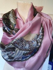 Elegante sciarpa rosa dettagliata a ventaglio (la nostra rif: B6)