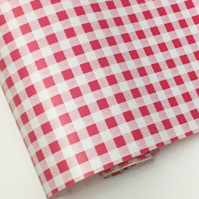 Hot PINK White Plaid Gingham 1/4'' Check Vinyl Contact Paper Liner Peel Stick