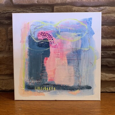 Original Abstract Art Canvas Acrylic Signed Artist Tracy Eau Claire 10  X 10 