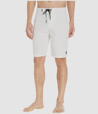208 Hurley Men's White One Only 2.0 21" Boardshorts Swimwear Size 28