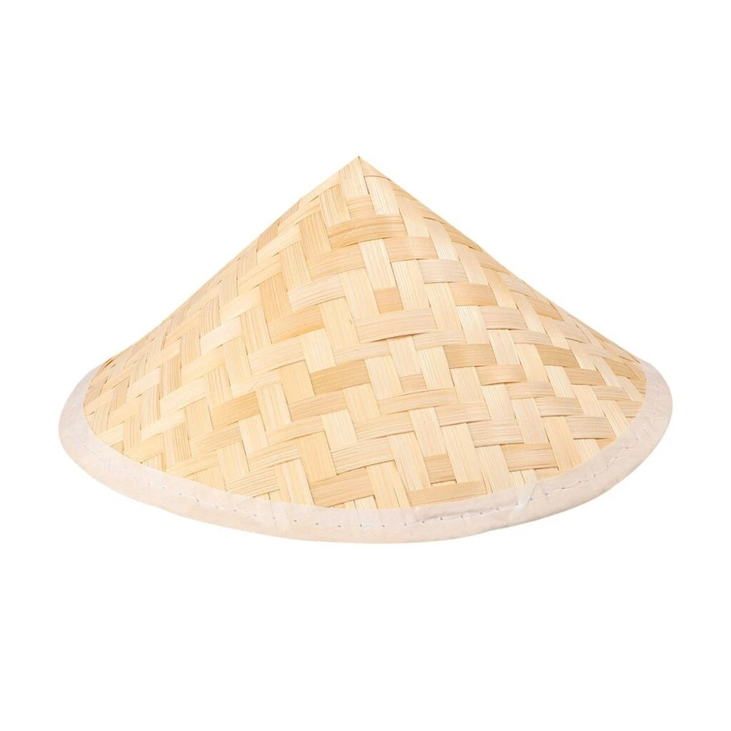 Asian Vietnamese Coolie Straw Bamboo Cone Sun Hat Garden Farmer